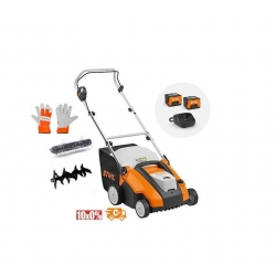 Stihl RLA 240 Wertykulator, zestaw z 2 x  AK 30S i AL 101. Kompaktowy wertykulator akumulatorowy z koszem i wałkiem aeracyjnym