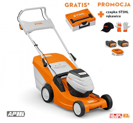 Stihl RMA 443 Kosiarka akumulatorowa (AP-system). Zestaw z akumulatorami 2xAP 200 i ładowarką AL 301