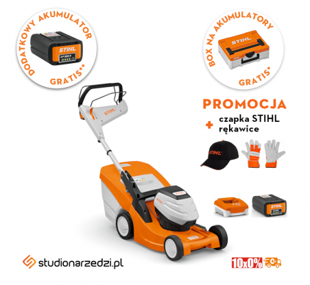 Stihl RMA 443 PV Kosiarka akumulatorowa (AP-system). Zestaw z akumulatorem AP 300S i ładowarką AL 301 | NOWOŚĆ 2024