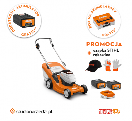 Stihl RMA 443 Kosiarka akumulatorowa (AP-system). Zestaw z akumulatorami 2xAP 200 i ładowarką AL 301