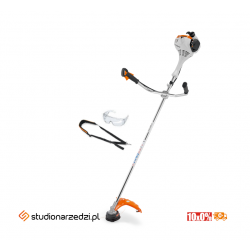 Stihl FS 55 Kosa spalinowa o mocy 1,0 KM i wadze 4,9 kg, z silnikiem 2-MIX oraz uchwytem oburęcznym.