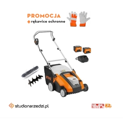 Stihl RLA 240 Wertykulator, zestaw z 2 x  AK 30S i AL 101. Kompaktowy wertykulator akumulatorowy z koszem i wałkiem aeracyjnym