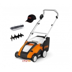 Stihl RLE 240 Wertykulator, Kompaktowy wertykulator elektryczny z koszem i dwoma wałkami